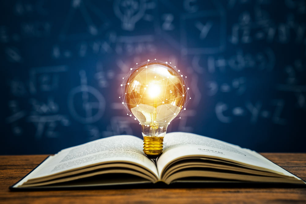En glödlampa i en bok